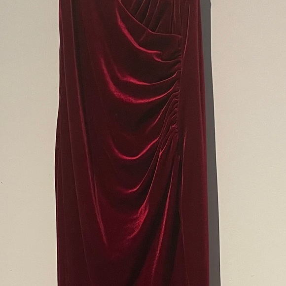 Long Velvet Maroon dress - Picture 4 of 6